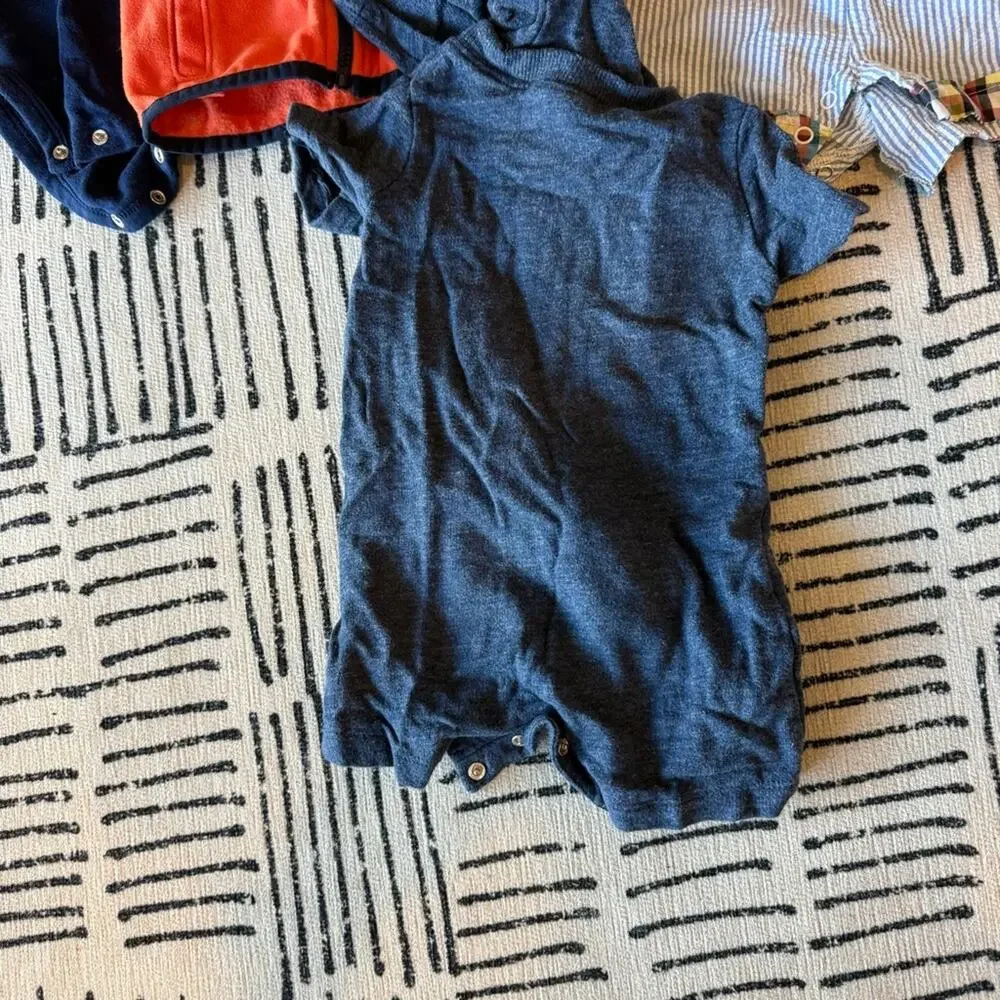 Baby Clothing Set with Graphic Rompers and Vest 9 Month